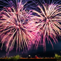 大曲の打ち上げ花火（秋田県大仙市）の写真