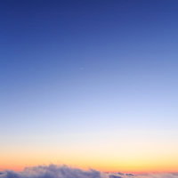 冬の蔵王夕暮れと樹氷の夜景の写真