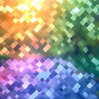 カラフルなモザイク状の四角形が輝く光の反射の写真