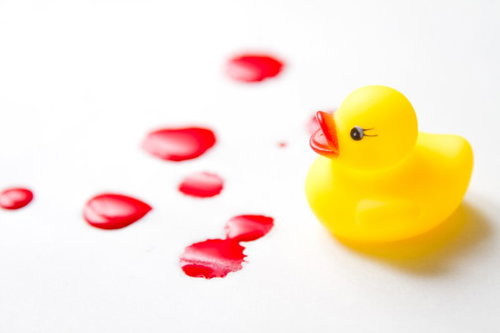 血痕の跡とあひるちゃん