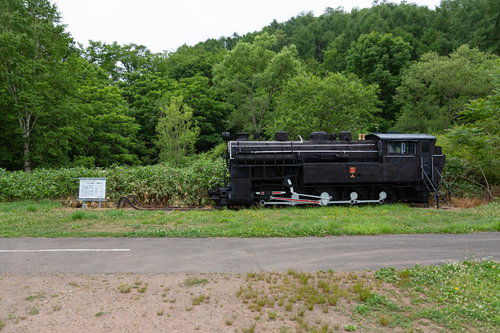 北海道美唄鉄道東明駅跡地に保存されているSL機関車