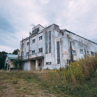 最後は企業の倉庫になっていた美唄炭鉱の映画館跡の写真