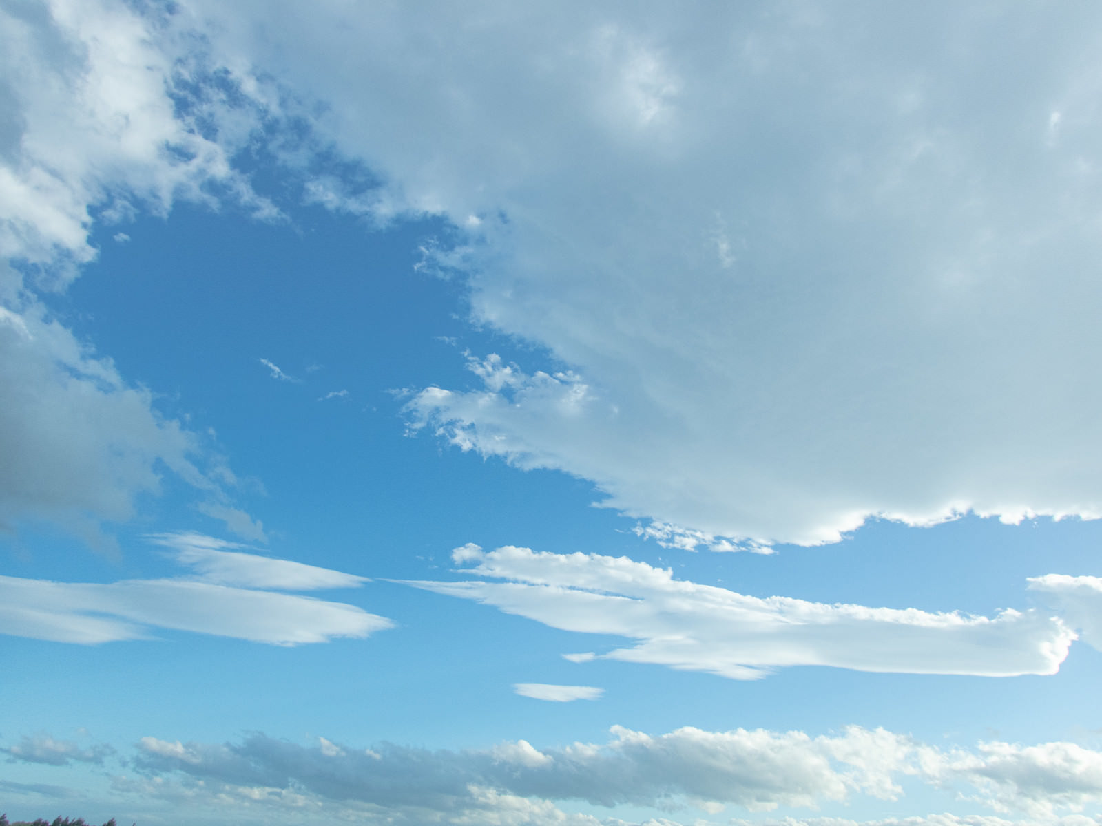 澄んだ青空に白い雲が浮かぶ自然な空模様