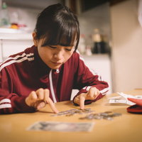 節約を繰り返して、ようやく貯まったお金を数える女性の写真