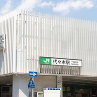 JR代々木駅前の商店街通りの写真