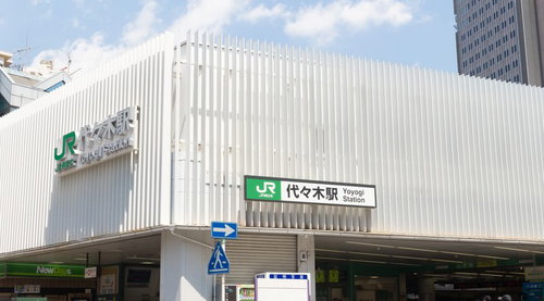 JR代々木駅前の商店街通り