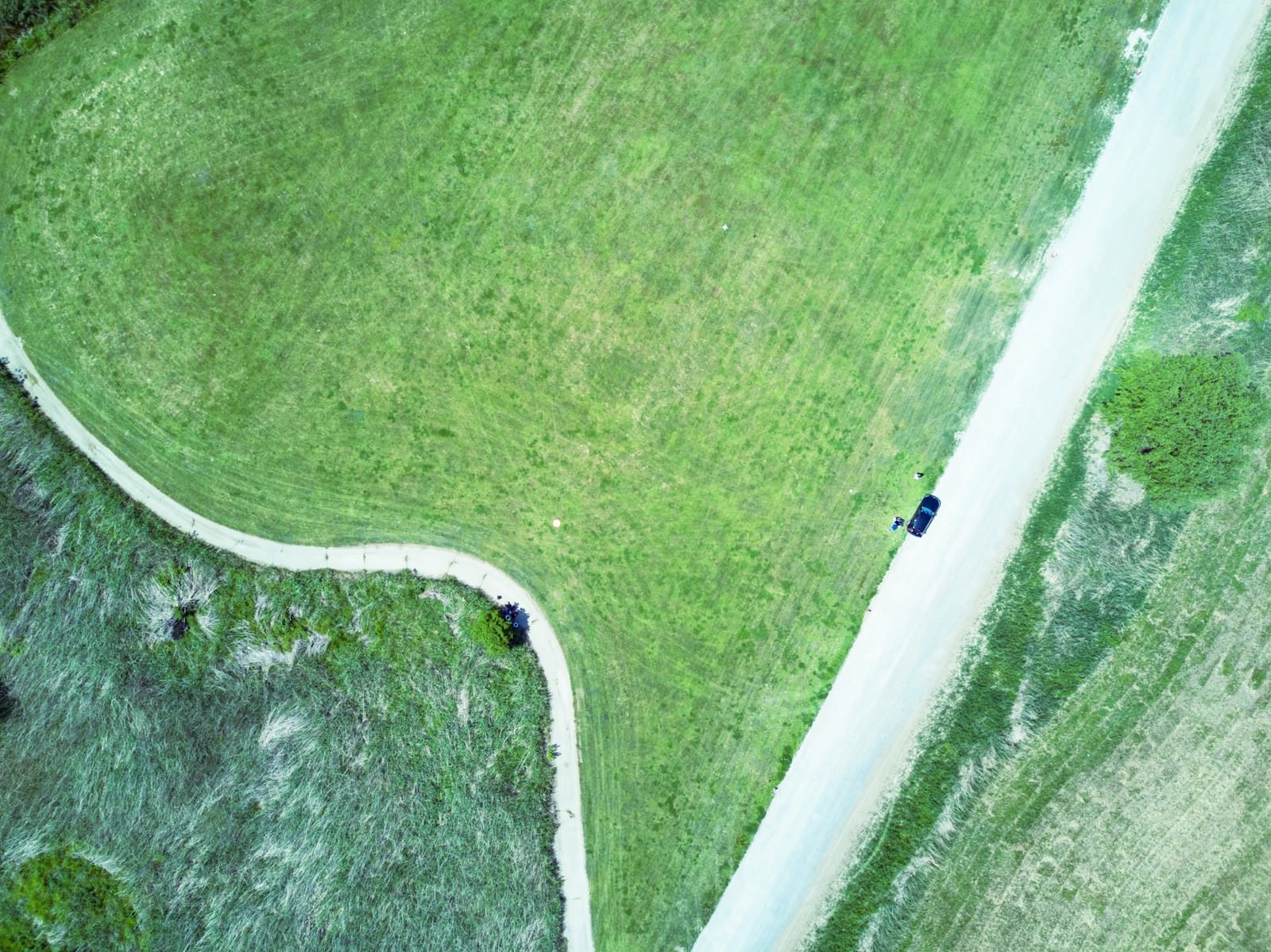 上空から撮影したリバーフィールド古河のドローン練習場