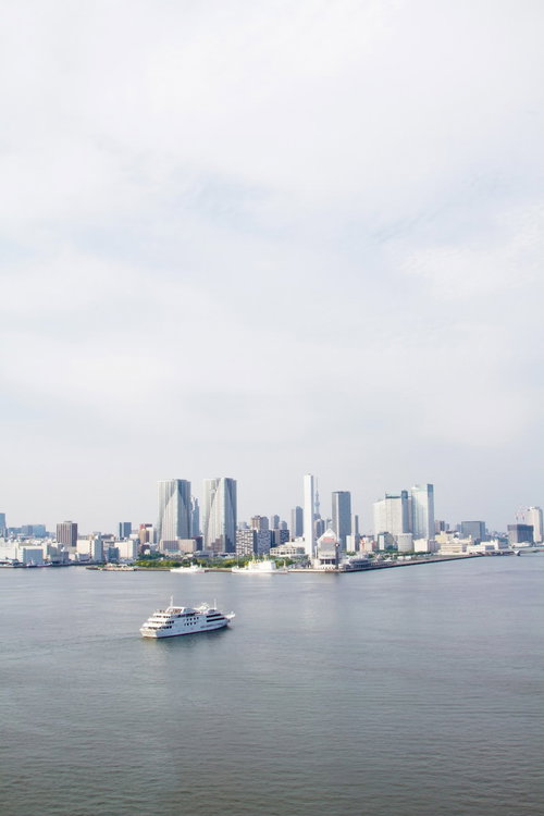 高層ビルやマンションが立ち並ぶ東京都の町並みの俯瞰風景