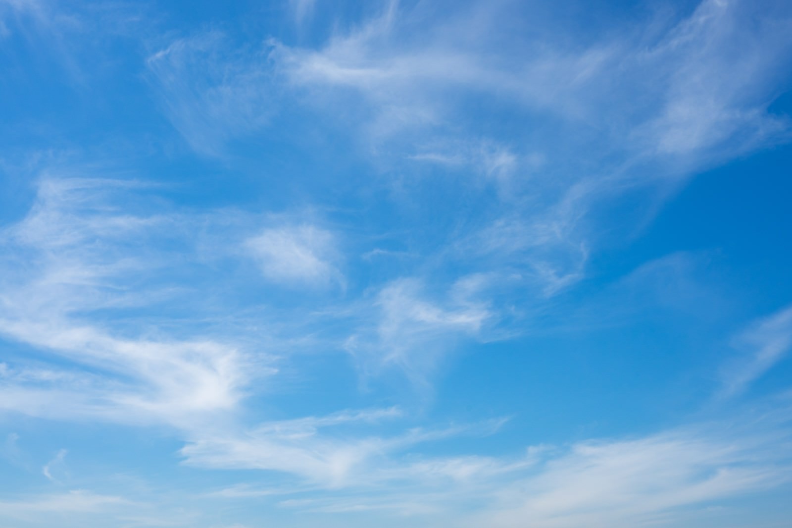 日中の青空に白い積雲が浮かぶ空