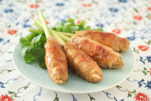 パクチーつくねの肉巻