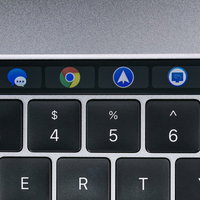 タッチバーに表示されたアプリのアイコンの写真