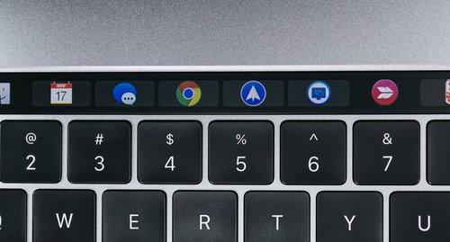 タッチバーに表示されたアプリのアイコン