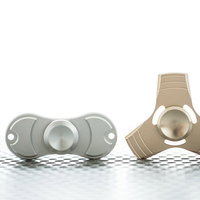 シルバーとゴールドの金属製ハンドスピナーの写真