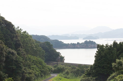 山から見える伊万里湾の眺め、伊万里市の観光風景