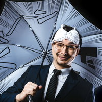 アイマスクつけた社長（ドイツ人ハーフ）が目覚めた瞬間の写真