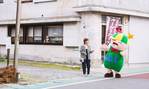 大原中央商店街を歩いていたら人気のゆるキャラと遭遇