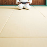 畳の上で正座する柔道家の稽古風景の写真