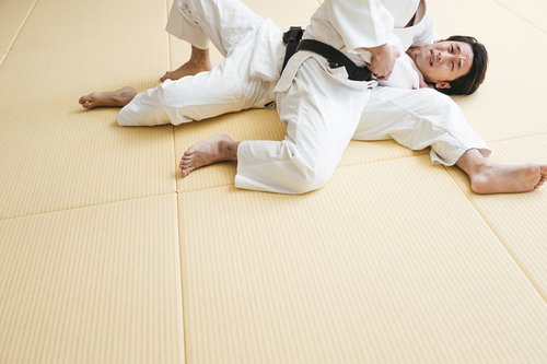 柔道の袈裟固めで身動き取れない選手の寝技