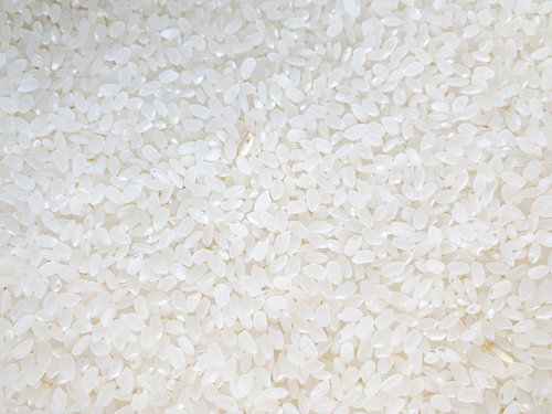 精米された白米のテクスチャー - 白い米粒の詰まった粒状表面