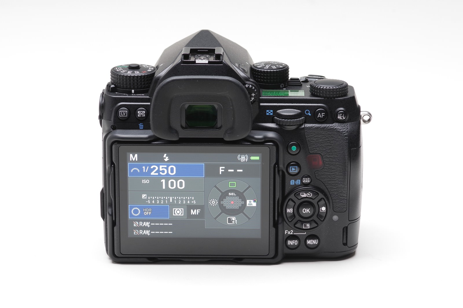 PENTAX K-1MarkⅡの背面液晶モニターとコントロール部分