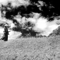 旅するるろうに侍（モノクロ）の写真