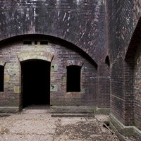 友ヶ島砲台跡のレンガ造り廃墟 和歌山県の歴史的遺構の写真