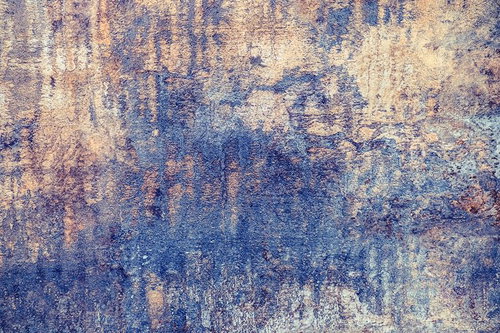 狂気の壁：青と茶色が混在する老朽化したテクスチャー