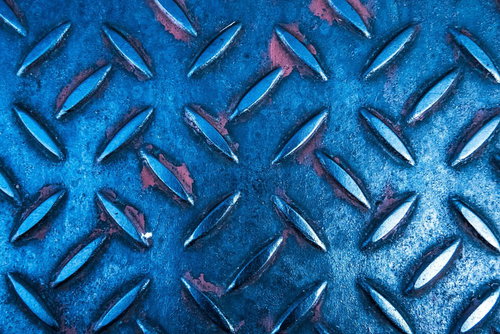 作業場のスチール製足場板のメタルテクスチャ