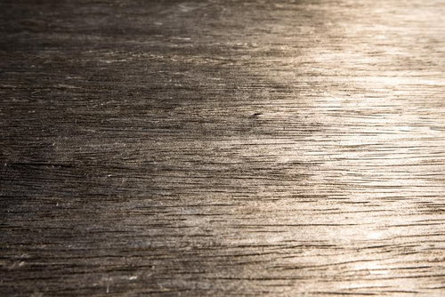 汚れたベニア板の木目テクスチャ、ブラウン色の合板表面