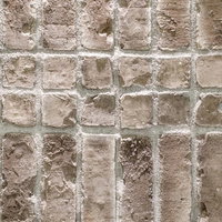 ラットスタイルのレンガ積み外壁・風化したセメント目地のテクスチャーの写真