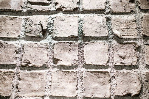 経年劣化風の外壁タイル（白化したレンガ壁）