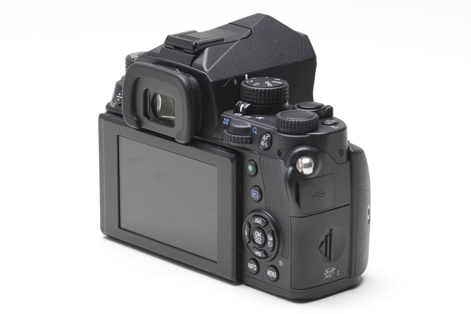 PENTAX KPデジタル一眼レフカメラの背面液晶モニター部分