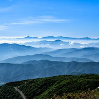 乗鞍スカイラインと連峰の大パノラマの写真