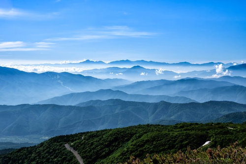 乗鞍スカイラインと連峰の大パノラマ