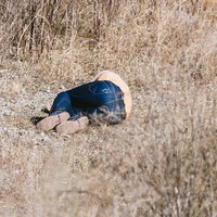 戦士キャラクターの敗北シーンの写真