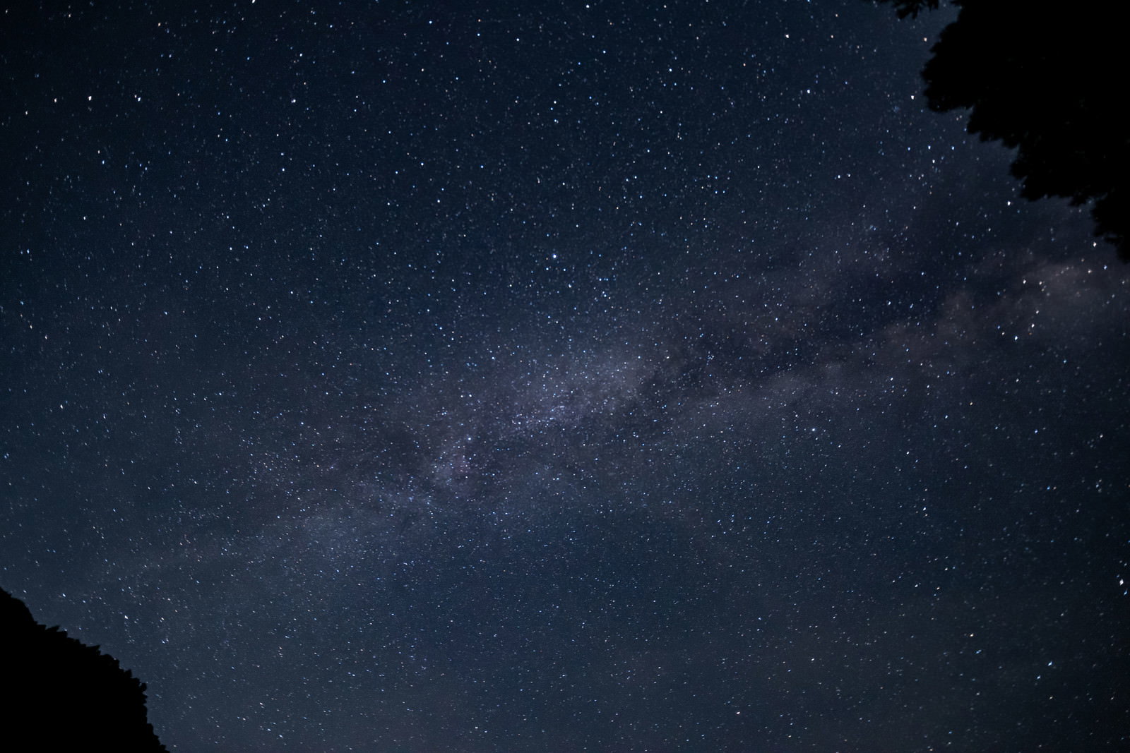 夜空に広がる天の川と満天の星