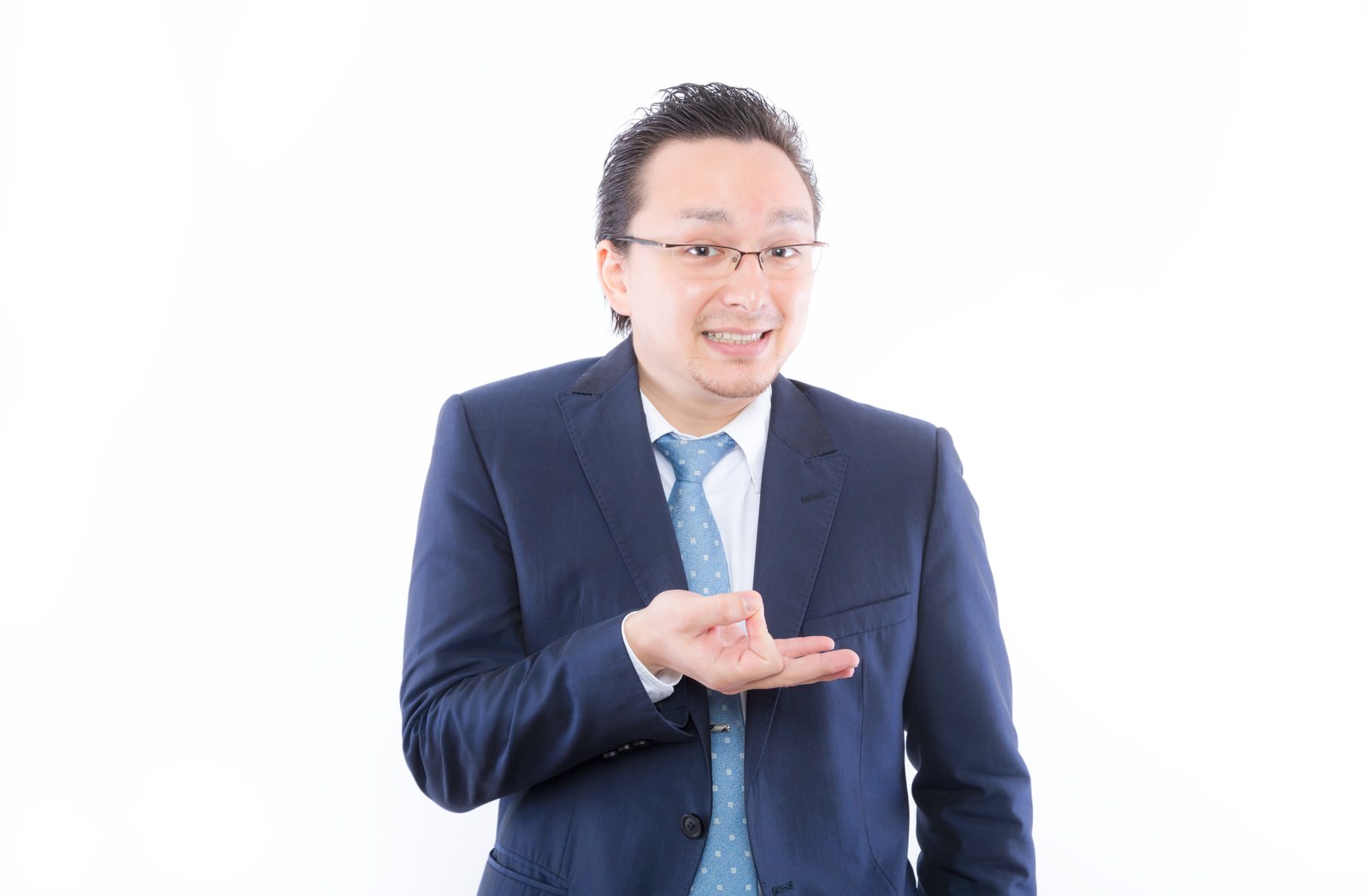 金銭要求のジェスチャーをする外国人男性［モデル：Max_Ezaki］