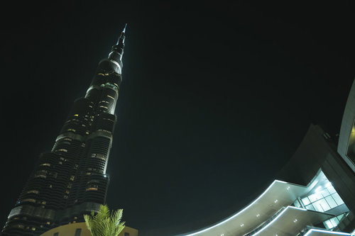 ブルジュハリファの夜景、ドバイの高層ビル