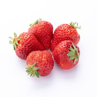 身を寄せ合う新鮮ないちご達、ヘタの緑色が映えるの写真