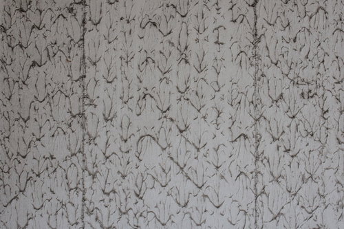 汚れがこびりついて遠目からは模様ぽい白い壁のテクスチャー