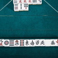 国士無双でツモ和了り、役満ダブル達成の瞬間の写真