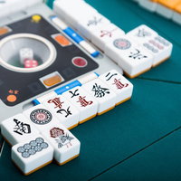 麻雀：ターコイズのテーブルでのリーチの攻防戦の写真