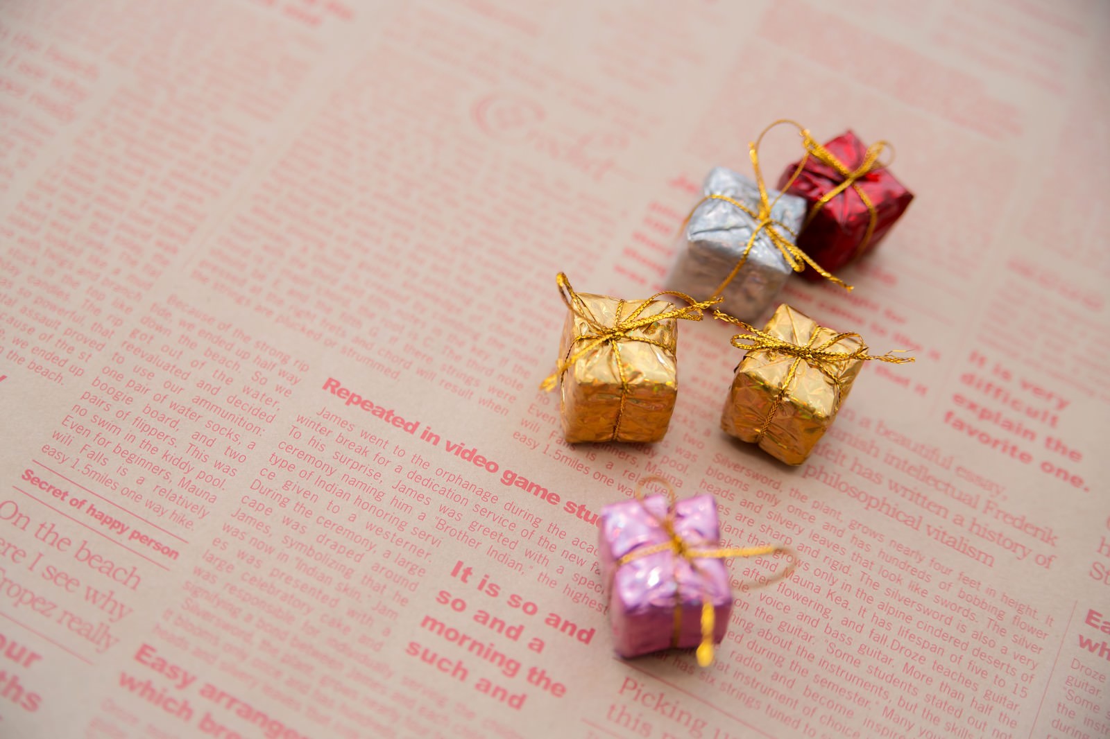 英語カード付きのリボンプレゼント