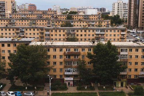 ウランバートルのソ連式アパート群