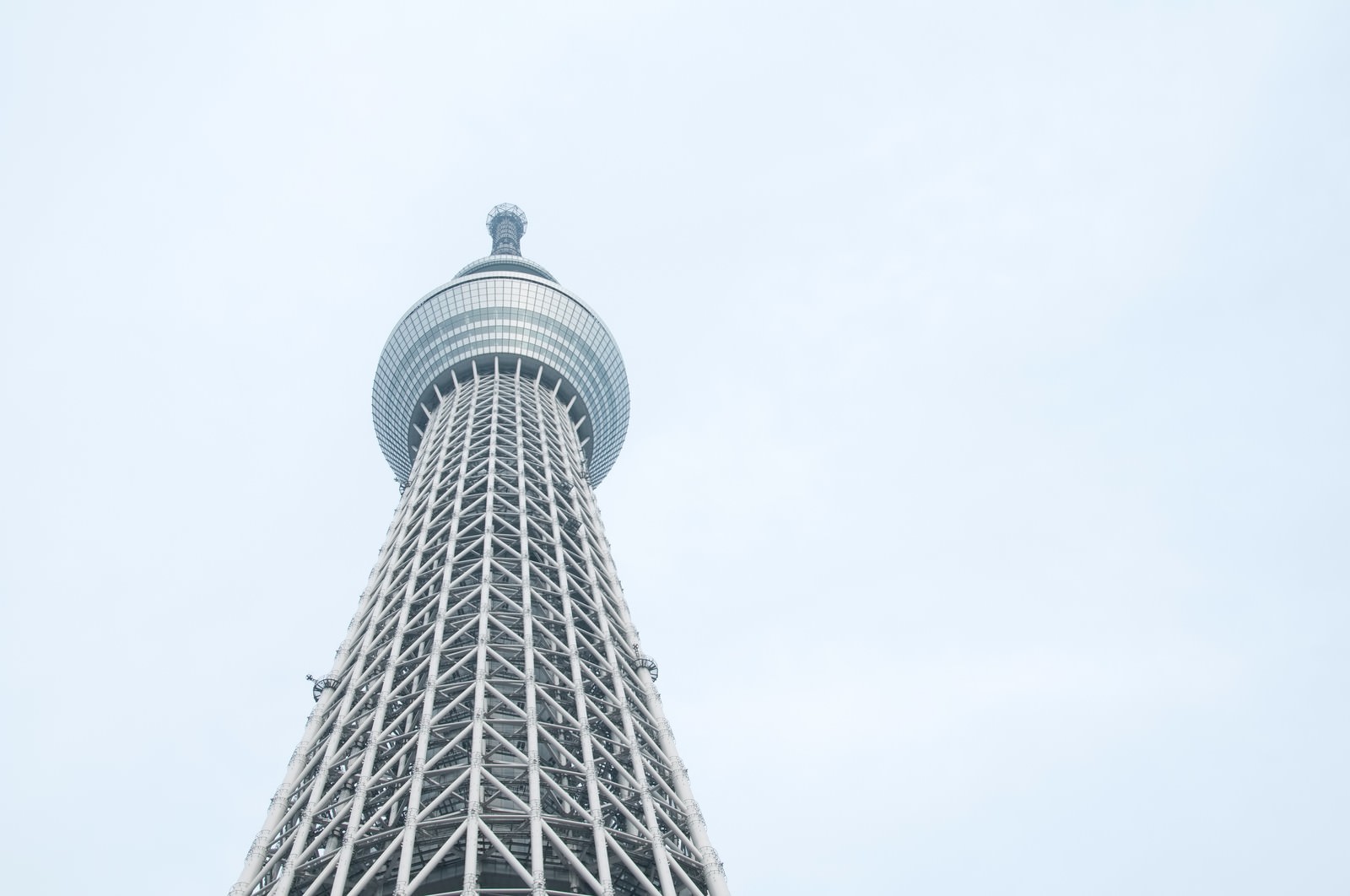 下から見上げたスカイツリーの鉄骨