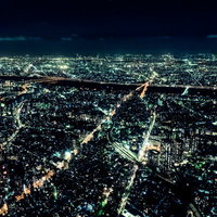 昭和の路地裏と生活感（夜景）の写真