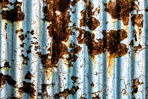 錆びて劣化したトタン板の質感テクスチャー