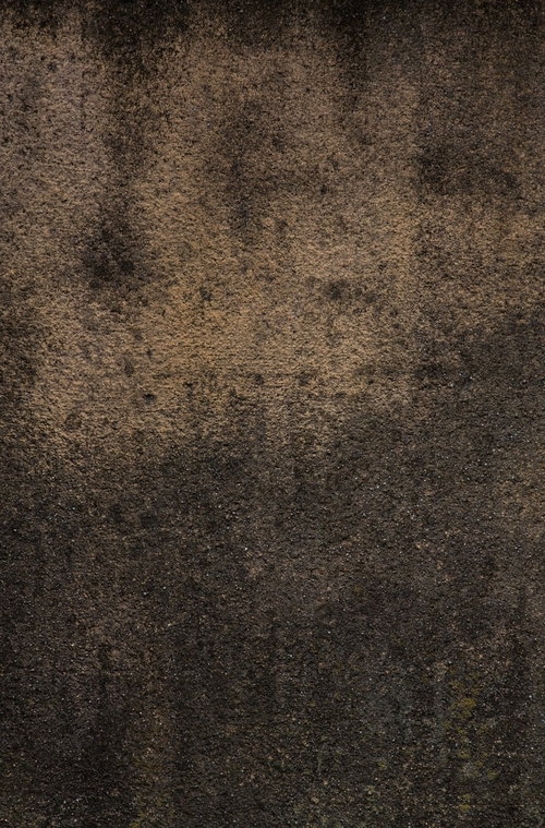 汚れと苔が付いた荒れたコンクリート壁のテクスチャー