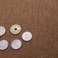 布の上に置かれた108円分の日本硬貨の写真