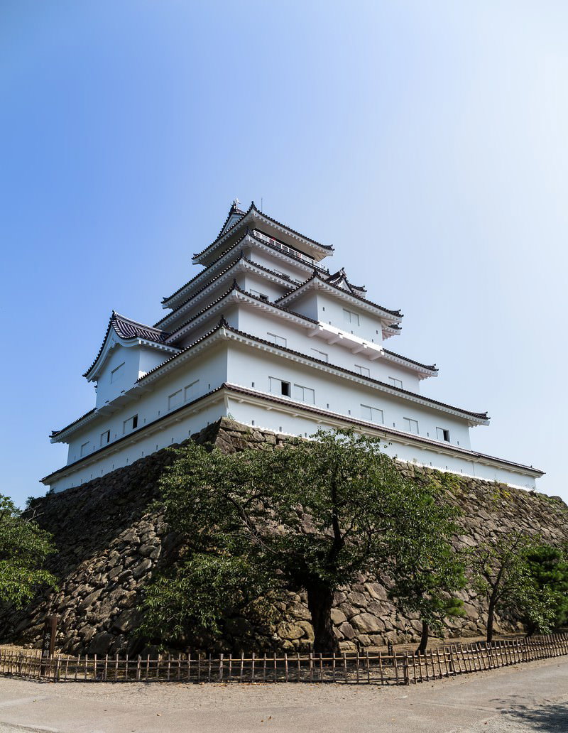 Tsuruga Castle on Stone Walls Under Blue Sky Free Stock Photo from ...